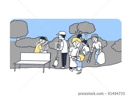 People who pick up and clean the park's garbage Residents involved in city beautification activities People who pick up and clean the park's garbage Residents involved in city beautification activities 91494733