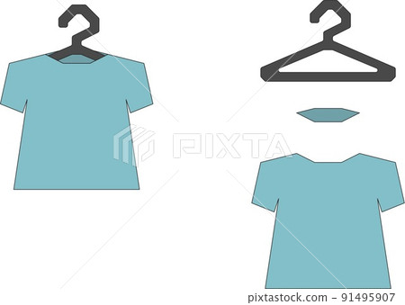 Illustration of shirt and hanger 91495907