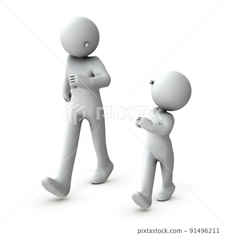 A fun conversation while walking between my father and son. Important communication. A fun conversation while walking between my father and son. Important communication. 91496211
