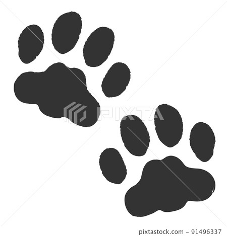 Hand-painted style-two cat paws (black) 91496337