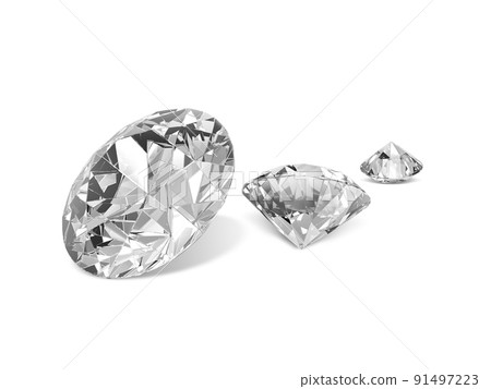 dazzling diamonds on a white background. 3d render dazzling diamonds on a white background. 3d render 91497223