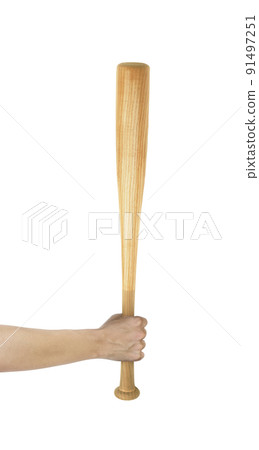 hands with the bat isolated on a white background 91497251