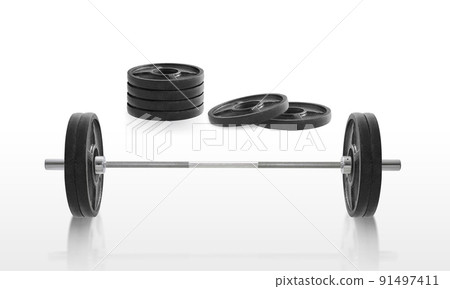 Barbell isolated on white background Barbell isolated on white background 91497411