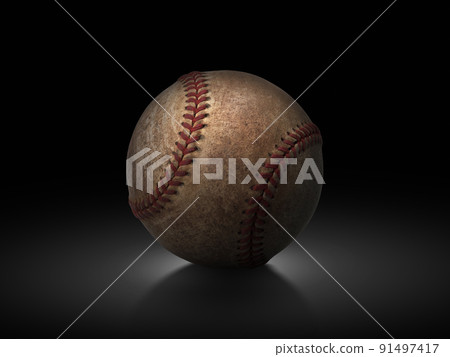 baseball ball on black background 91497417