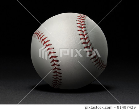 baseball ball on black background 91497429