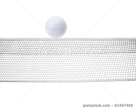 Volleyball on Isolated Volleyball Net on the white background Volleyball on Isolated Volleyball Net on the white background 91497489