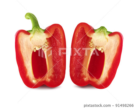 red sweet pepper isolated on white background 91498266