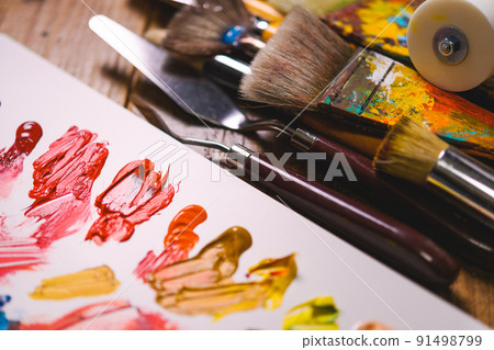 pigment, painting material, paint brush 91498799