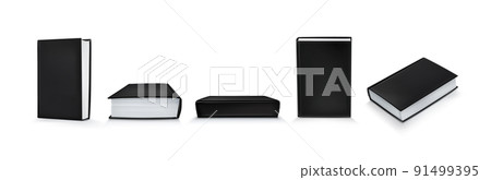 Template of blank paper book with black cover 91499395