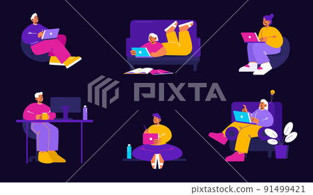 People work and study at home 91499421