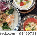 Colorful and fashionable Asian food 91499784