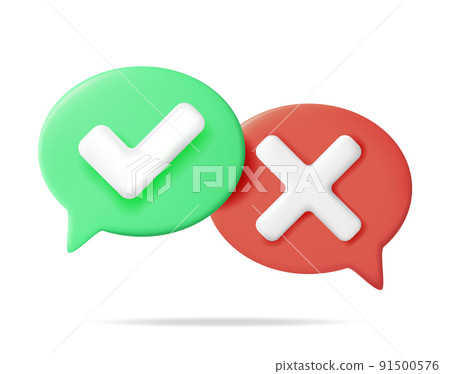 Yes and No Speech Bubble Isolated. 91500576