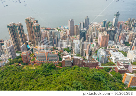 Victoria Harbour, viewing from west side of Hong Kong Island 1 May 2022 Victoria Harbour, viewing from west side of Hong Kong Island 1 May 2022 91501598