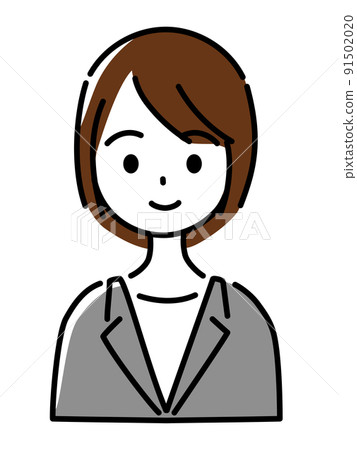 一個穿著西裝的微笑女人（上半身） 91502020