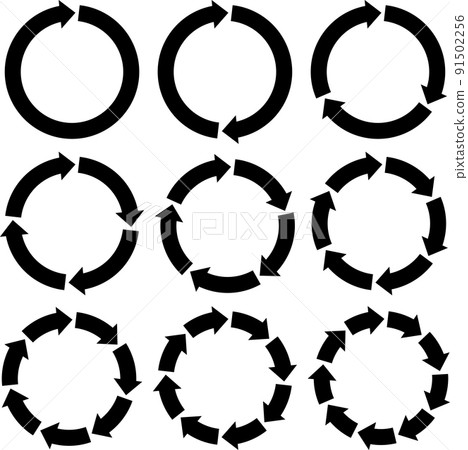 Illustration set of circulating arrows Illustration set of circulating arrows 91502256