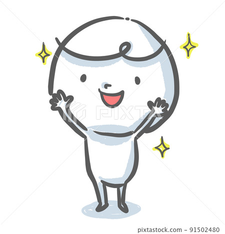 一個白人高舉著美麗的手 91502480