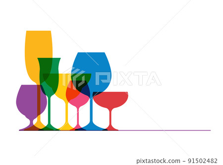 colorful wine glass vector illustration 91502482