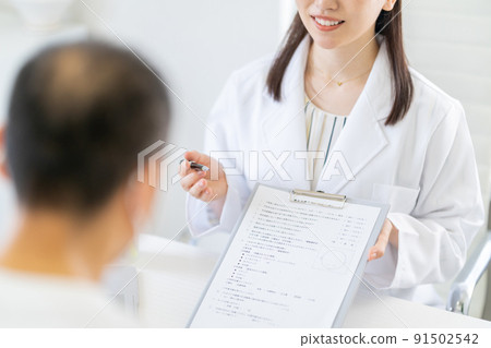 Hair thinning treatment counseling lab coat 91502542