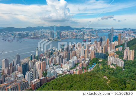 Victoria Harbour, viewing from west side of Hong Kong Island 1 May 2022 Victoria Harbour, viewing from west side of Hong Kong Island 1 May 2022 91502620