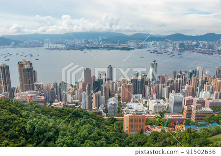 Victoria Harbour, viewing from west side of Hong Kong Island 1 May 2022 Victoria Harbour, viewing from west side of Hong Kong Island 1 May 2022 91502636