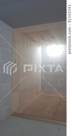 建築工地、室內、設計、天花板、木工、木材 建築工地、室內、設計、天花板、木工、木材 91503341