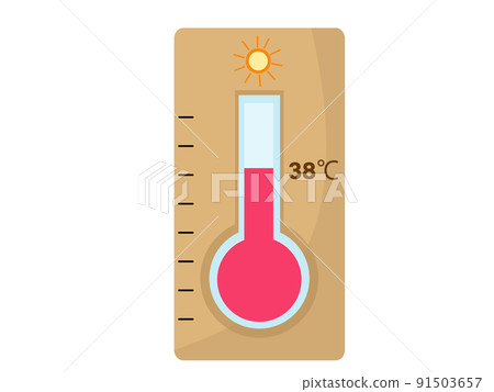 38 degrees 38 ℃ Thermometer Temperature record... - Stock Illustration ...