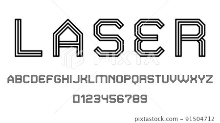 Set of alphabets font letters and numbers 91504712