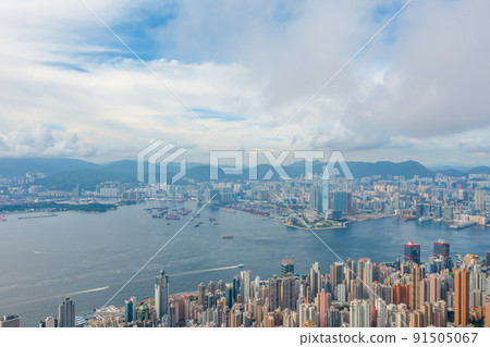 Victoria Harbour, viewing from west side of Hong Kong Island 1 May 2022 Victoria Harbour, viewing from west side of Hong Kong Island 1 May 2022 91505067