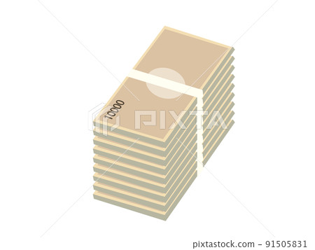 Japanese bills Stacked obi Rich background transparent illustration 91505831