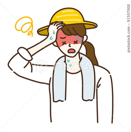 Heat stroke measures female housewife dizziness Heat stroke measures female housewife dizziness 91507008