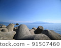 夏季從日本海越前海岸的河野看 91507460