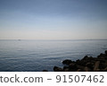 夏季從日本海越前海岸的河野看 91507462