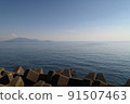 夏季從日本海越前海岸的河野看 91507463