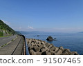 夏季從日本海越前海岸的河野看 91507465