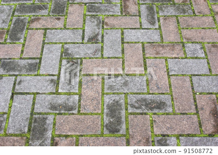 Two-color brick sidewalk 91508772