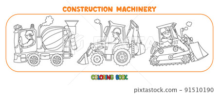 Cars with drivers Heavy construction machinery set 91510190