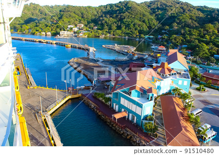 top view of port and town center of Coxen hole top view of port and town center of Coxen hole 91510480