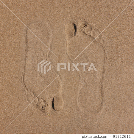 Summer tropical beach with mark 91512611