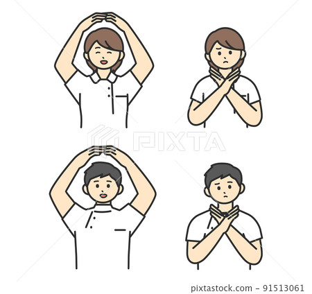Illustration material that makes a gesture of a medical worker's hand Illustration material that makes a gesture of a medical worker's hand 91513061