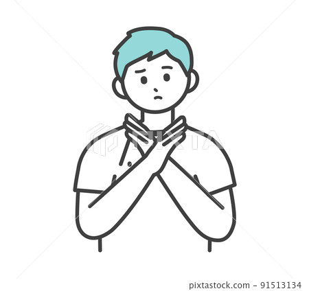 醫務人員手做綁架手勢的插圖素材 91513134