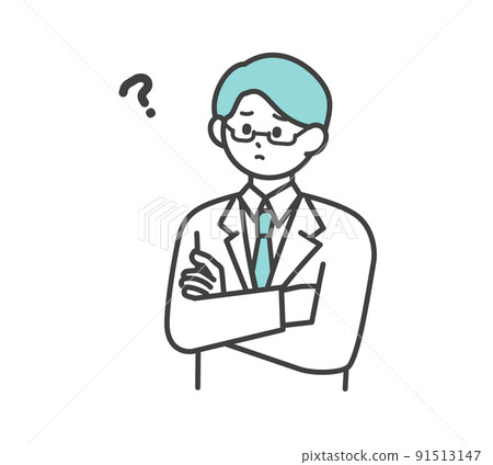 Illustration material of facial expressions and gestures of medical staff 91513147