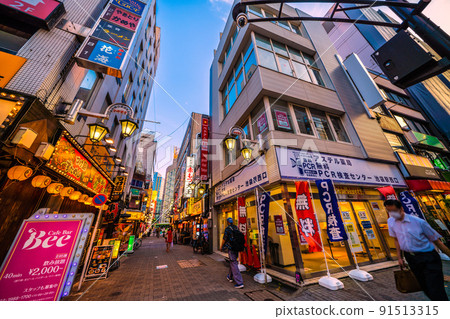 Tokyo cityscape of Japan Free PCR inspection center at the west exit of Ikebukuro station. In the bar ... = July 1st 91513315