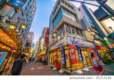 Tokyo cityscape of Japan Free PCR inspection center at the west exit of Ikebukuro station. In the bar ... = July 1st 91513316