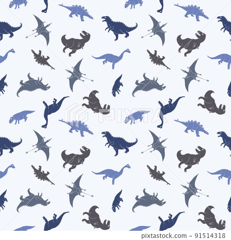 Dino Seamless Pattern, Cute Cartoon Dinosaurs Doodles Vector Illustration Dino Seamless Pattern, Cute Cartoon Dinosaurs Doodles Vector Illustration 91514318