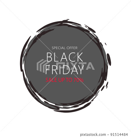 Total Sale Mega Offer Black Friday Round Sticker 91514484