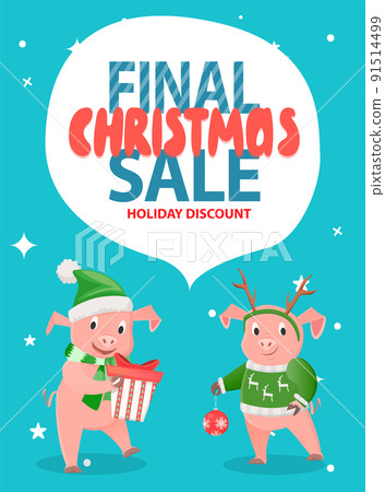 Final Christmas Sale Holiday Discount with Pigs 91514499