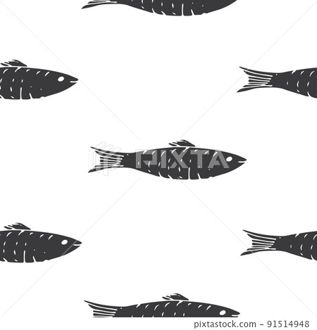 Fish Seamless pattern. Fish Cartoon doodle, Vector illustration 91514948