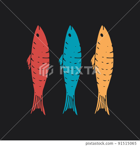 Fish set, Cartoon fish sketch doodle, Vector illustration Fish set, Cartoon fish sketch doodle, Vector illustration 91515065
