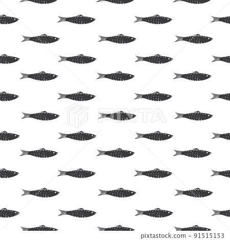 Fish Seamless pattern. Fish Cartoon doodle, Vector illustration 91515153