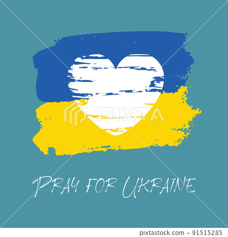 Pray for Ukraine. concept of praying for peace in Ukraine with blue and yellow flag. Vector illustration Pray for Ukraine. concept of praying for peace in Ukraine with blue and yellow flag. Vector illustration 91515285